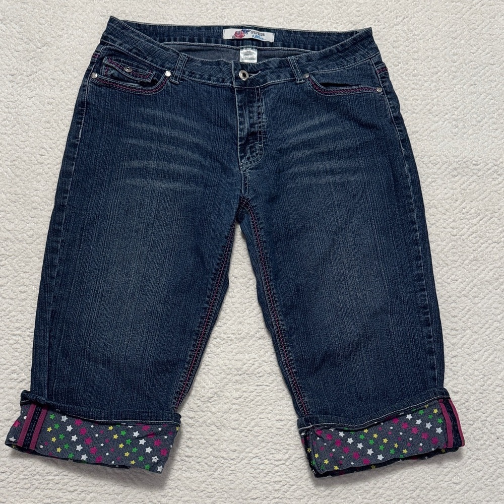 Vintage Piper & Blue Cropped Jeans with Star Details Sz 13